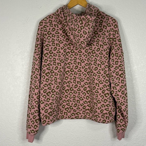 UGG Kes pink leopard print fleece hoodie Warm Cozy Animal Print Casual - Picture 6 of 8